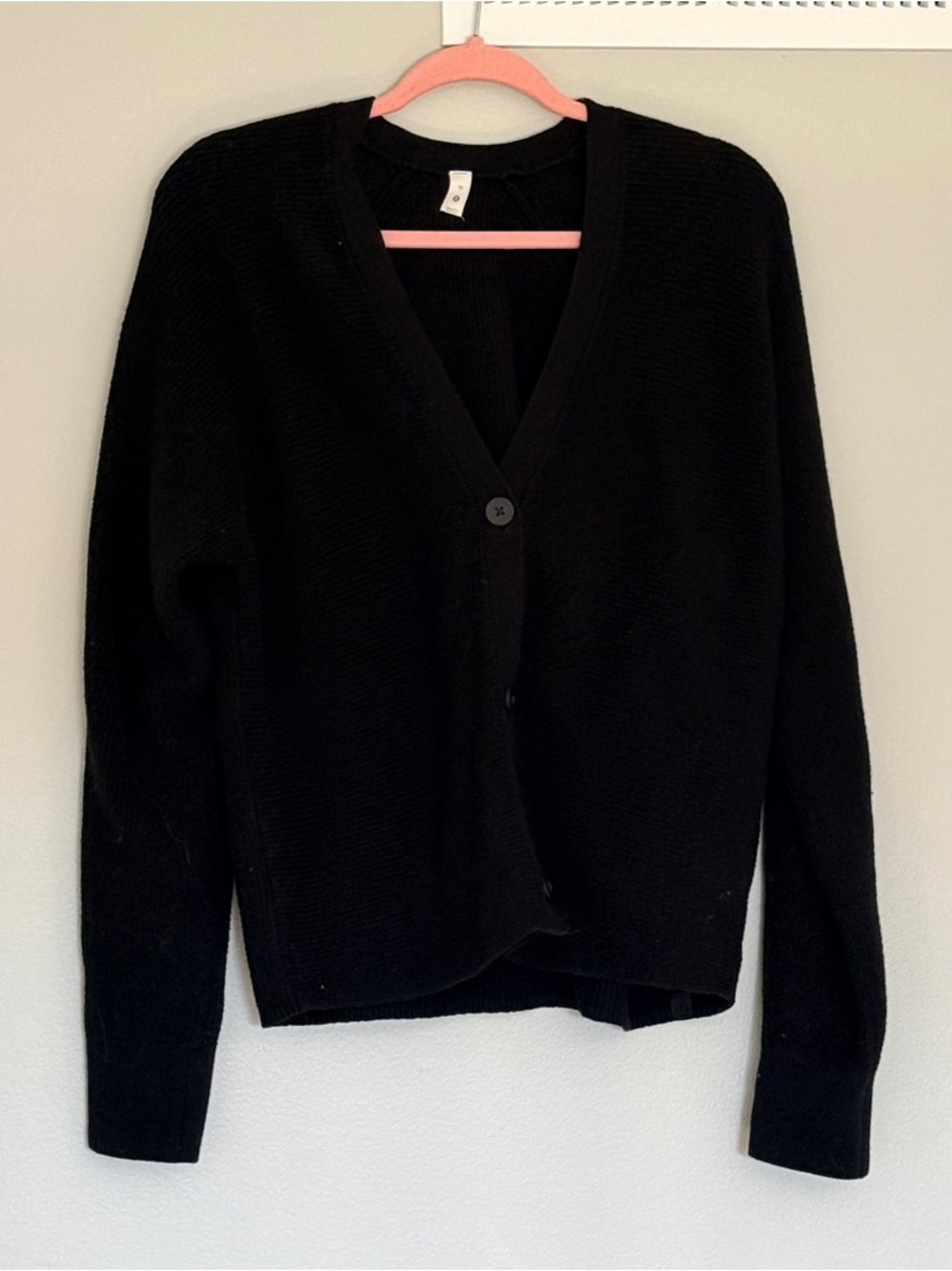 lululemon athletica Black V-Neck Button Cardigan